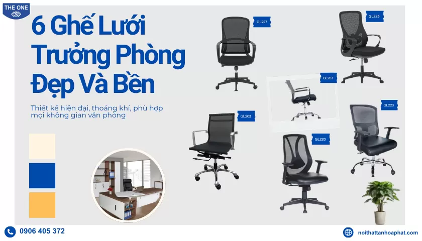Khám Phá 6 Mẫu Ghế Lưới Trưởng Phòng Đẹp Và Bền