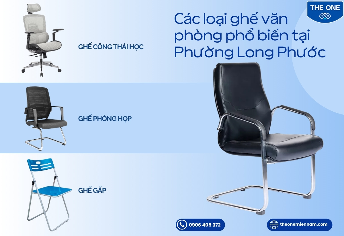Các loại ghế văn phòng phổ biến tại Phường Long Phước