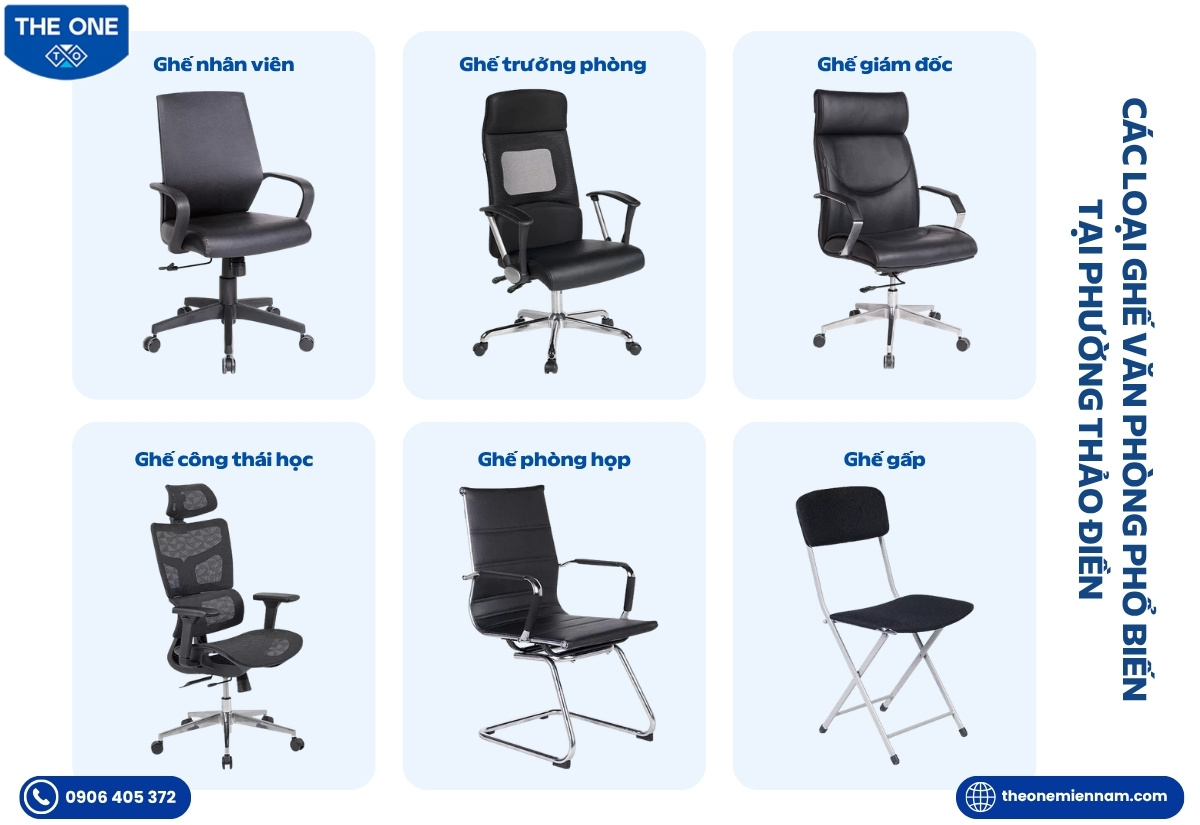 Các loại ghế văn phòng phổ biến tại Phường Thảo Điền