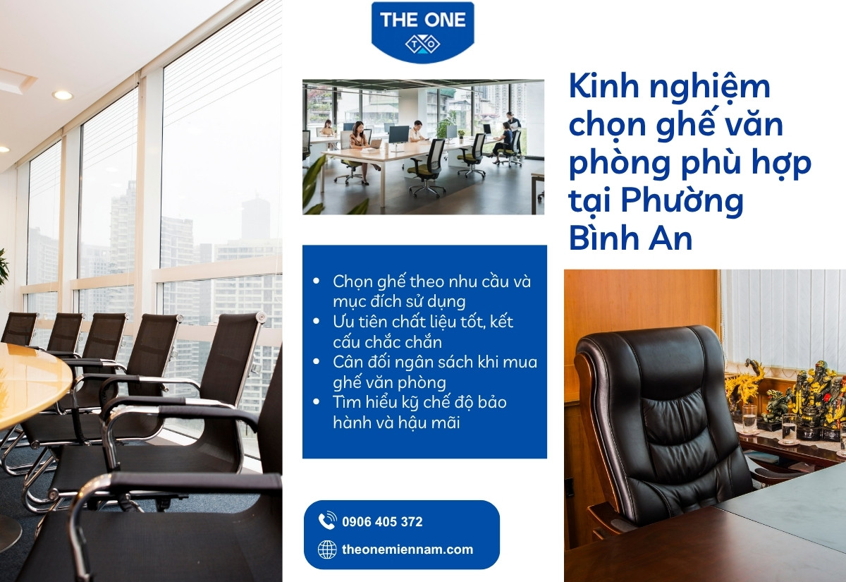  Kinh nghiệm chọn ghế văn phòng phù hợp tại Phường Bình An