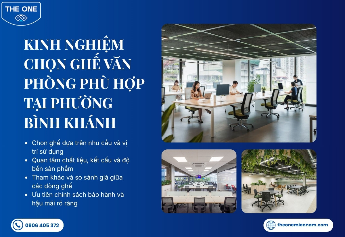 Kinh nghiệm chọn ghế văn phòng phù hợp tại Phường Bình Khánh