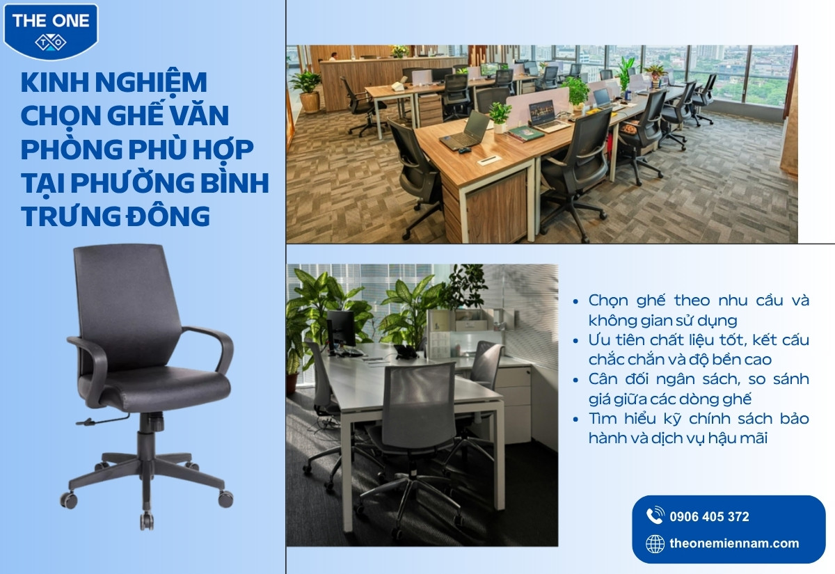 Kinh nghiệm chọn ghế văn phòng phù hợp tại Phường Bình Trưng Đông