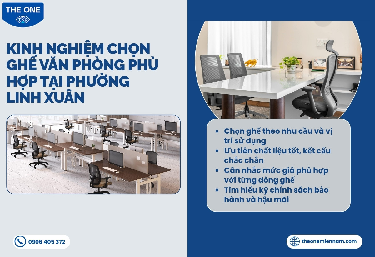 Kinh nghiệm chọn ghế văn phòng phù hợp tại Phường Linh Xuân