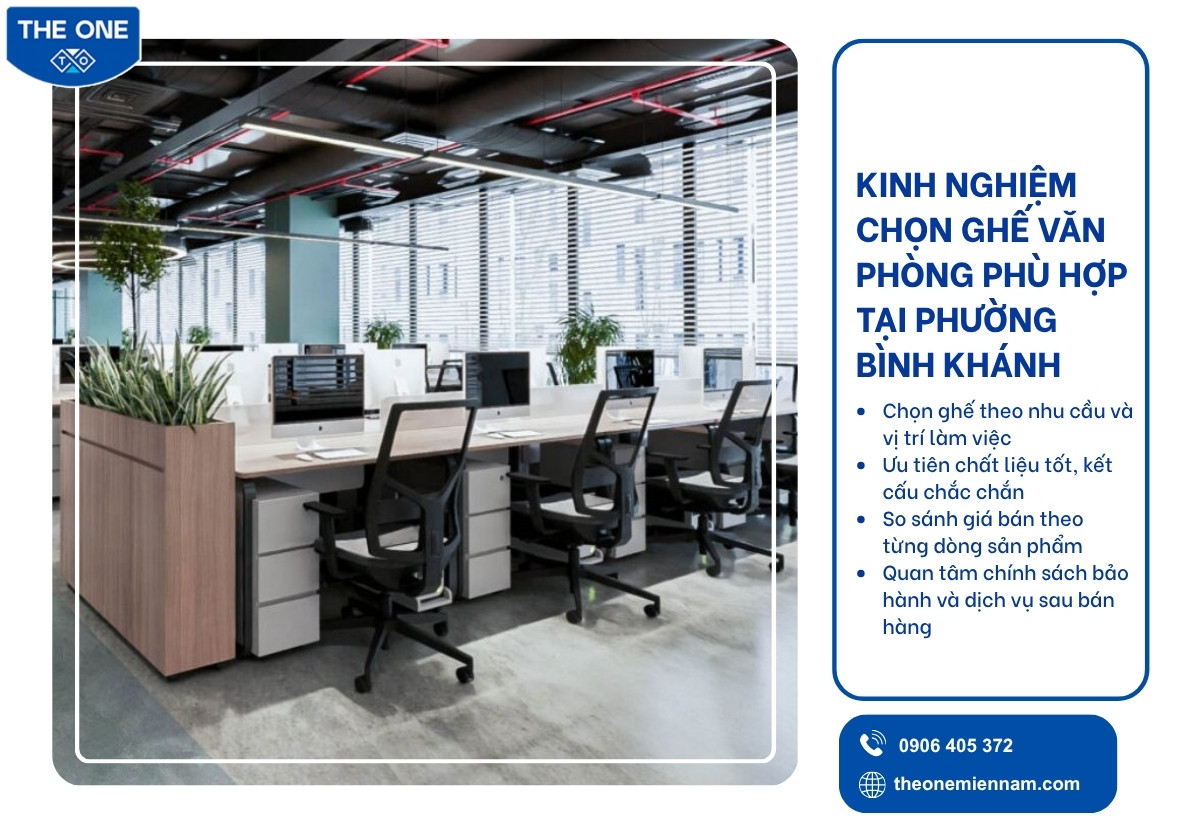Kinh nghiệm chọn ghế văn phòng phù hợp tại Phường Bình Khánh