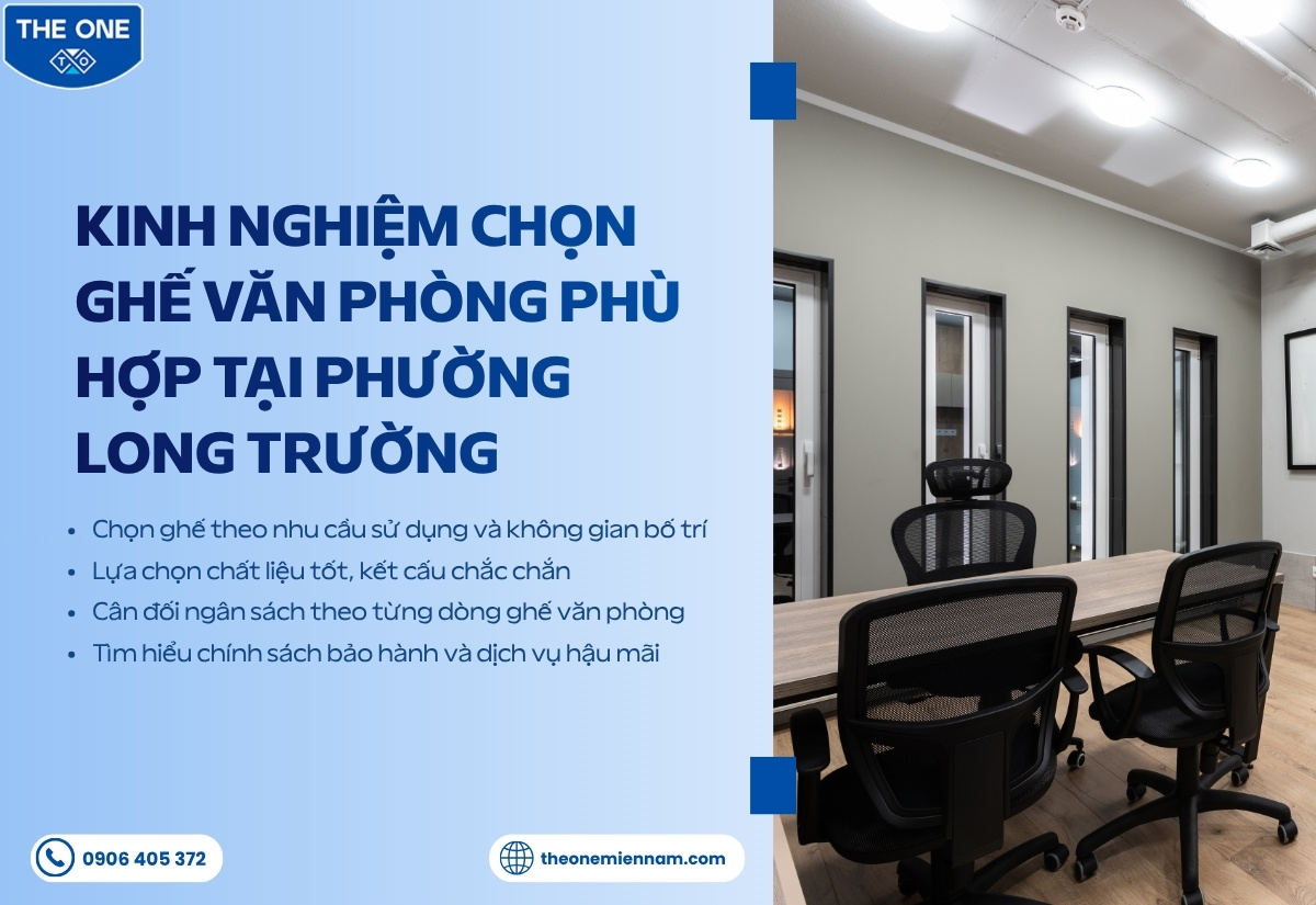 Kinh nghiệm chọn ghế văn phòng phù hợp tại Phường Long Trường
