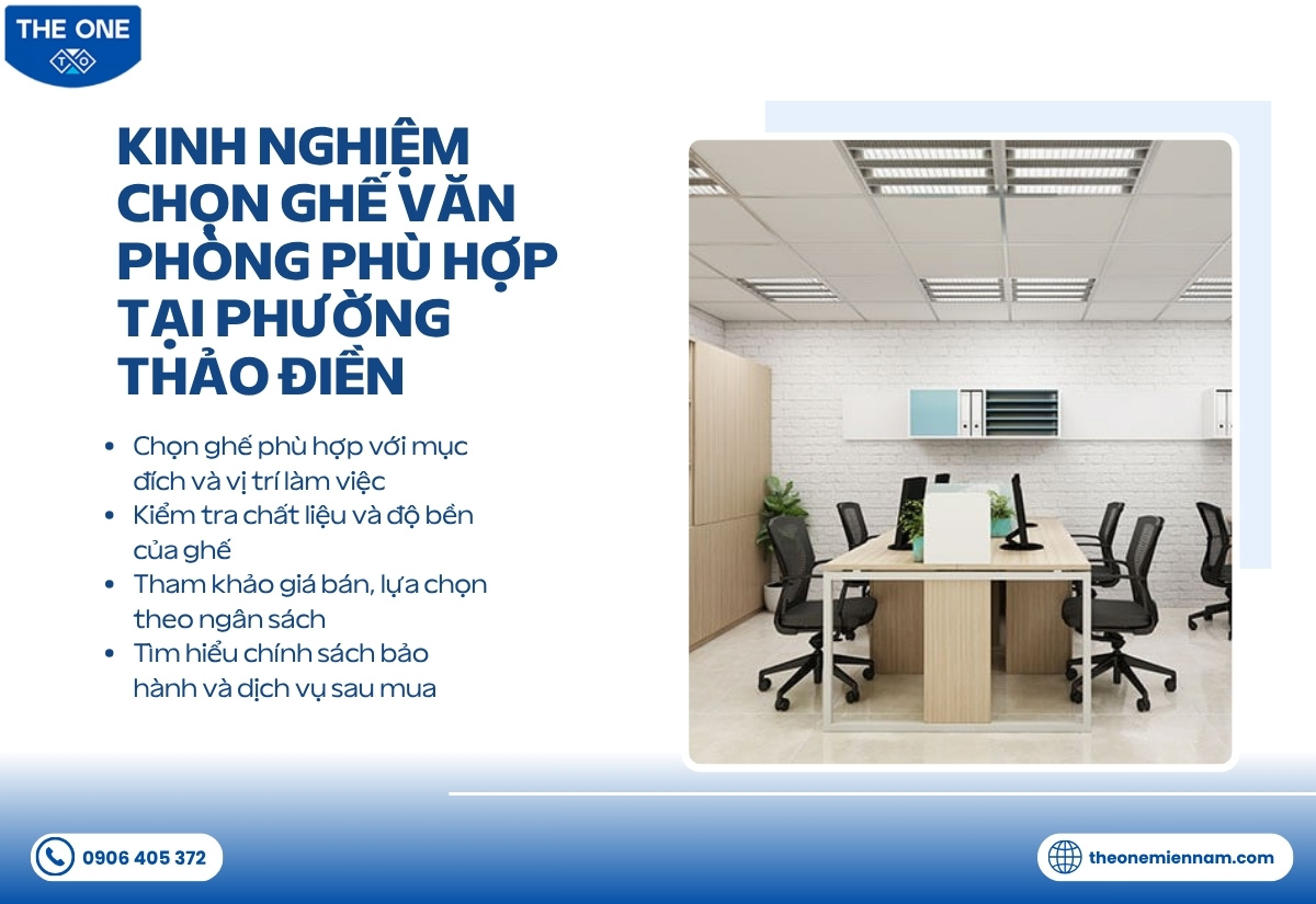 Kinh nghiệm chọn ghế văn phòng phù hợp tại Phường Thảo Điền