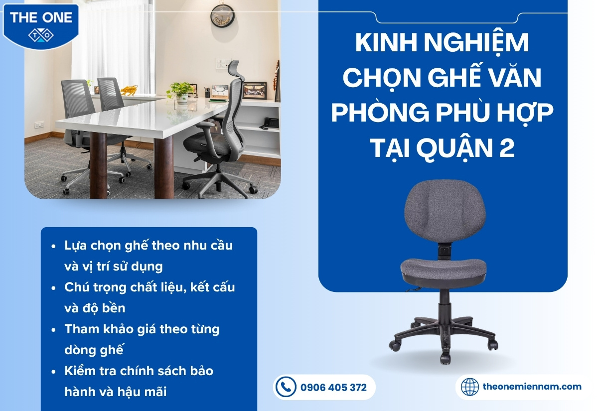 Kinh nghiệm chọn ghế văn phòng phù hợp tại Quận 2