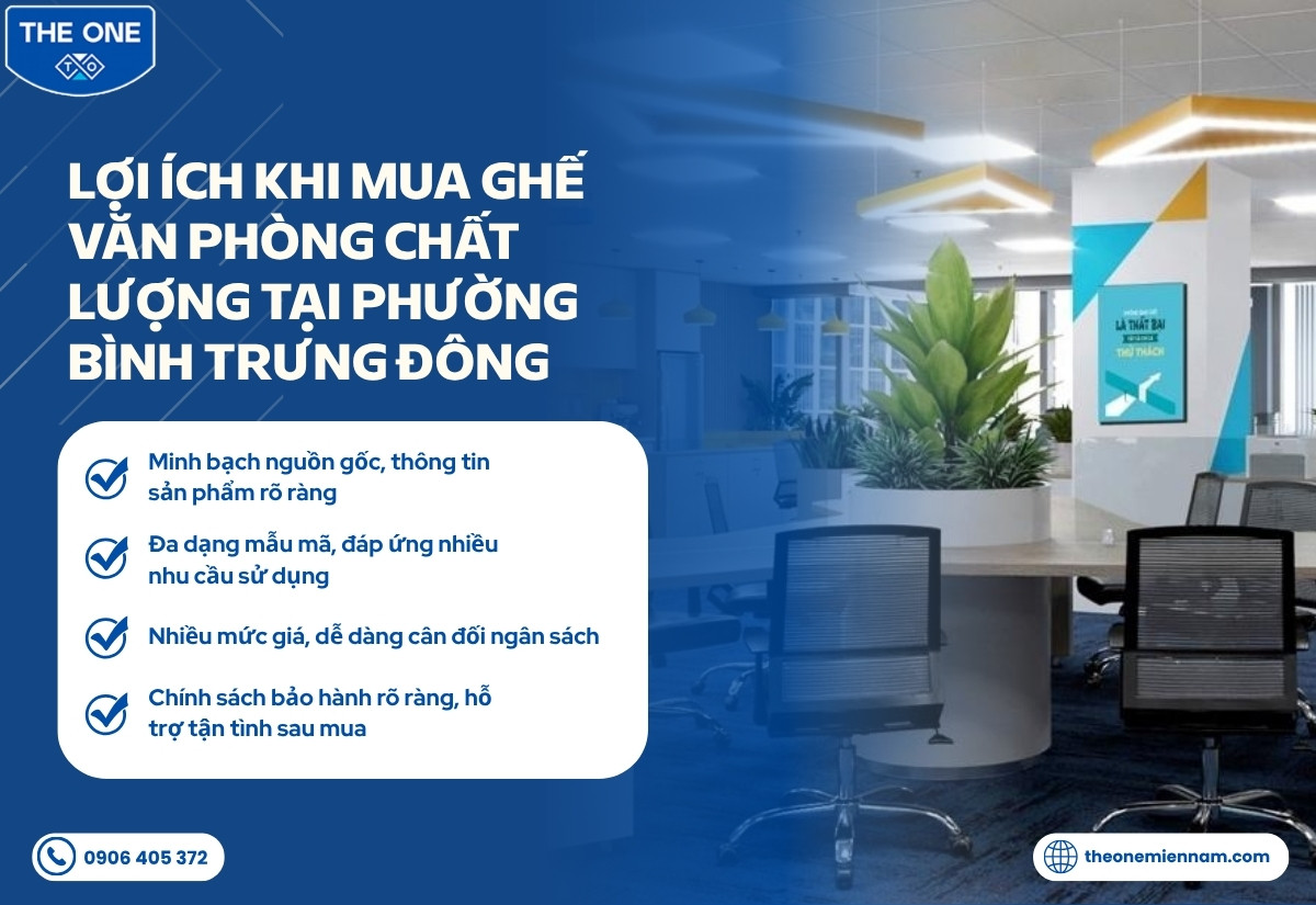 Lợi ích khi mua ghế văn phòng chất lượng tại Phường Bình Trưng Đông