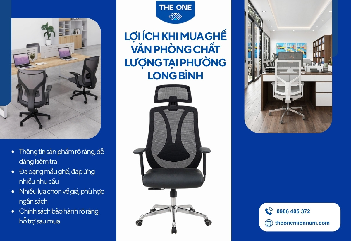 Lợi ích khi mua ghế văn phòng chất lượng tại Phường Long Bình