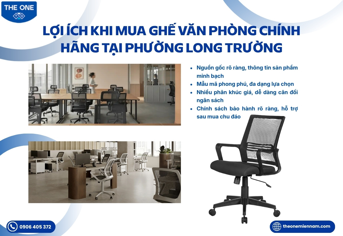 Lợi ích khi mua ghế văn phòng chính hãng tại Phường Long Trường