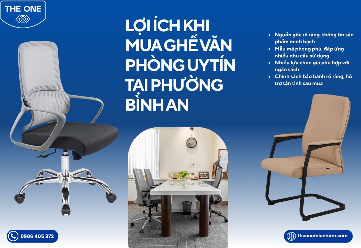 Lợi ích khi mua ghế văn phòng uy tín tại Phường Bình An