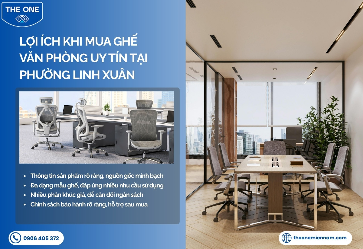 Lợi ích khi mua ghế văn phòng uy tín tại Phường Linh Xuân
