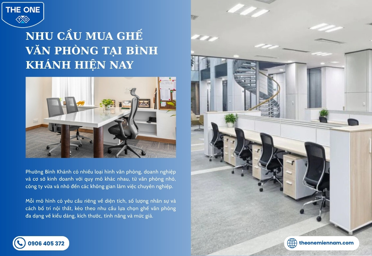 Nhu cầu sử dụng ghế văn phòng tại Phường Bình Khánh hiện nay